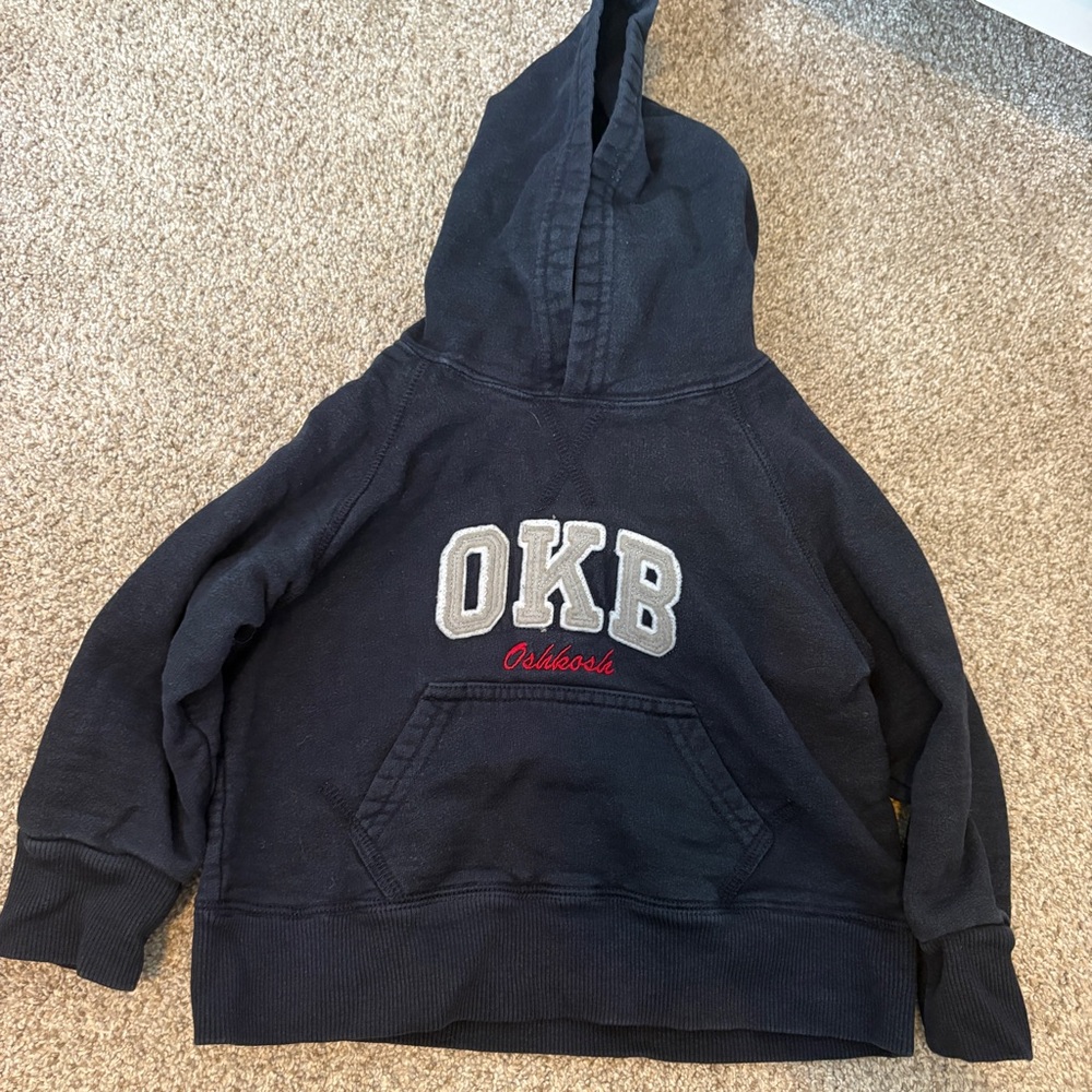 Vintage OshKosh B'gosh Kids Toddler Navy Blue Sweatshirt Hoodie Size 2T